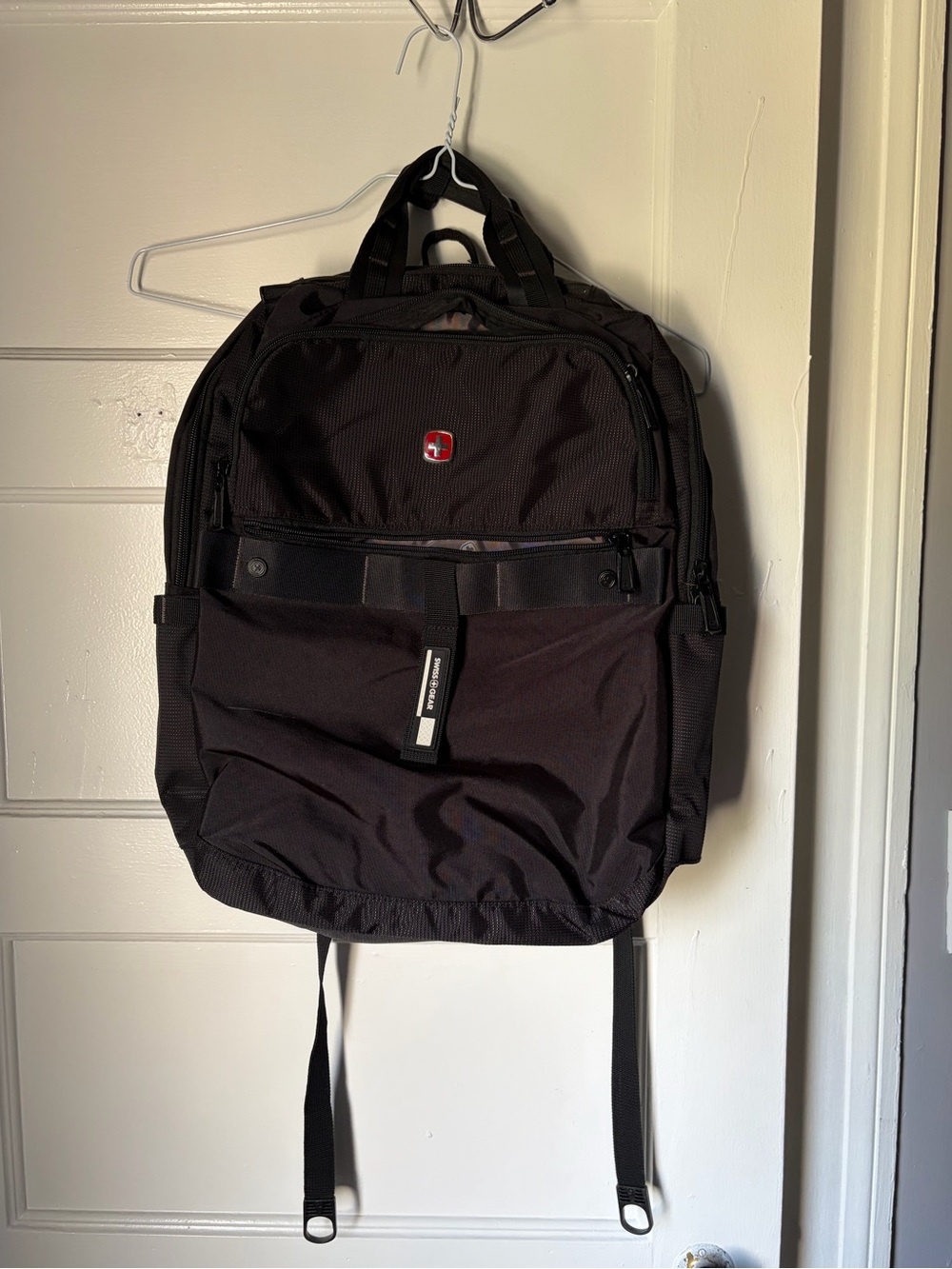 SwissGear Black Backpack with Red Logo